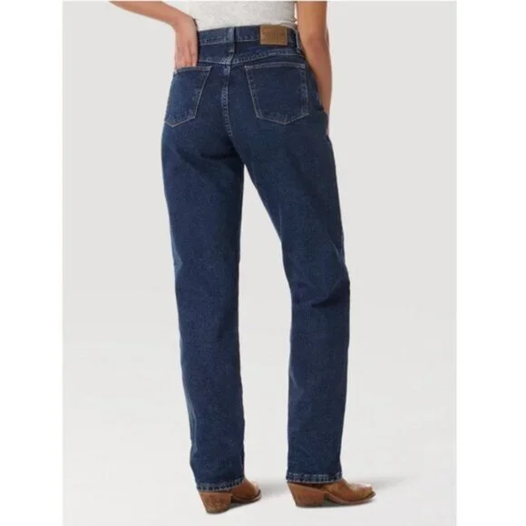 Wrangler Blues Relaxed Fit Mom Jeans Size 4 Like New Indigo Wash Denim High Rise - Picture 2 of 9